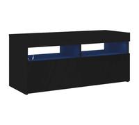 vidaXL Meuble TV avec lumières LED Noir 90x35x40 cm