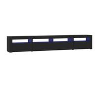 Vidaxl Meuble Tv Avec Lumières Led Noir Noir