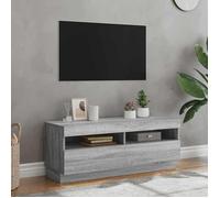 vidaXL Meuble TV avec lumières LED sonoma gris 100x35x40 cm 815721