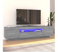 vidaXL Meuble TV avec lumières LED Sonoma gris 160x35x40 cm, meuble TV avec lumière LED, support tv, armoire média, meuble 815727