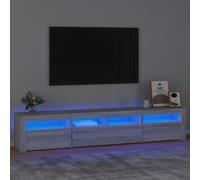 Vidaxl Meuble Tv Avec Lumières Led Sonoma Gris 210x35x40 Cm Gris