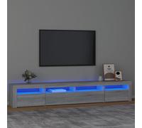 Vidaxl Meuble Tv Avec Lumières Led Sonoma Gris 240x35x40 Cm Gris