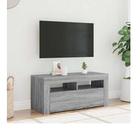 vidaXL Meuble TV Sonoma 822722 gris avec lumières LED 90x35x40 cm