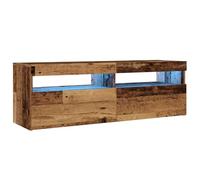 vidaXL Meuble TV avec lumières LED – vieux bois (bois d'ingénierie) – marron