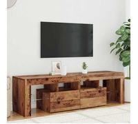 vidaXL Meuble TV avec lumières LED vieux bois bois d'ingénierie, support TV, meuble multimédia, console TV, meuble hifi, 856303