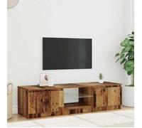 vidaXL Meuble TV 856349 – Console TV en bois d'ingénierie vieux bois avec lumières LED