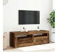 vidaXL Armoire TV avec LED imitation vieux bois, bois composite 120x35x40 cm Marron