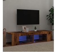 vidaXL Meuble TV avec lumières LED vieux bois bois d'ingénierie, support TV, meuble multimédia, console TV, meuble hifi, 856323