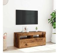 vidaXL Meuble TV avec lumières LED vieux bois bois d'ingénierie, support TV, meuble multimédia, console TV, meuble hifi, 856307