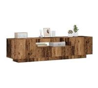 vidaXL Meuble TV – Meuble avec lumières LED, vieux bois (bois d'ingénierie) Marron