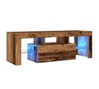 vidaXL Meuble TV 856301 en bois d'ingénierie vieux bois avec lumières LED