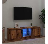 vidaXL Meuble TV 856347 avec lumières LED vieux bois (bois d'ingénierie)