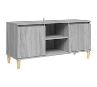 vidaXL Meuble TV avec Pieds Centre de Divertissement Armoire Basse Salon Salle de Séjour en Bois Solide Sonoma Gris 103,5x35x50 cm