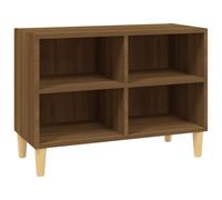 Vidaxl Meuble Tv Avec Pieds En Bois Massif Chêne Marron 69,5x30x50 Cm Multicolore