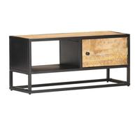 vidaXL Meuble TV avec porte sculptée 90x30x40 cm Bois de manguier brut