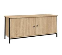 vidaXL Meuble TV 826291 – Chêne Sonoma, bois ingénierie, 102×35×45 cm, avec portes, marron