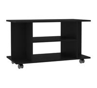 vidaXL Meuble TV avec roulettes Armoire Basse Meuble Divertissement Salon Salle de Séjour Maison Intérieur Noir 80x40x45 cm Aggloméré