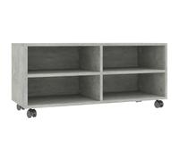 vidaXL Meuble TV avec roulettes Armoire Basse Meuble Divertissement Salon Salle de Séjour Maison Intérieur Gris Cement 90x35x35 cm Aggloméré