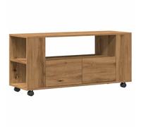 vidaXL Meuble TV 855991 chêne artisanal en bois d'ingénierie avec roulettes Marron