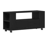 vidaXL Meuble TV Chêne noir bois d'ingénierie 102 x 34,5 x 43 cm avec roulettes Design contemporain