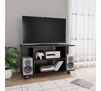 Vidaxl Meuble Tv Avec Roulettes Noir 80 X 40 X 40 Cm Aggloméré Noir