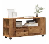 vidaXL Meuble TV 855990 vieux bois, bois d'ingénierie, avec roulettes