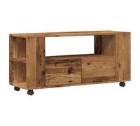 Vidaxl Meuble Tv Avec Roulettes Vieux Bois Bois D'ingénierie Marron