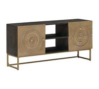 vidaXL Meuble TV avec tiroir avec étagère Laiton 105 x 30 x 50 cm, Salon, Confort, Style Durable, rangements Pratiques, Ambiance agréable dans Chaque Maison