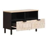 vidaXL Meuble TV avec tiroir Finition Lavage Blanc 70 x 33,5 x 46 cm