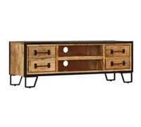 Vidaxl Meuble Tv Avec Tiroirs 120x30x40 Cm Bois Massif De Manguier Marron