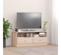 vidaXL Meuble TV avec tiroirs ALTA 100x35x41 cm bois massif de pin 353933 Marron G