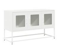 vidaXL Meuble TV Console 100,5x39x60,5 cm Blanc Acier laminé à froid