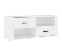 vidaXL Meuble TV Blanc 100x35x40 cm Bois d'ingénierie, Support TV, Armoire média, Armoire HiFi, unité TV, Meuble multimédia, Meuble latéral, Buffet