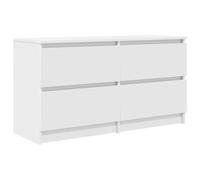 vidaXL Meuble TV Blanc 100x35x54 cm Bois d'ingénierie, Banc TV, Meuble HiFi, Centre de Divertissement, Buffet TV, Meuble multimédia, Console TV