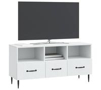 vidaXL Meuble TV Blanc 102 x 34,5 x 50 cm Bois d'ingénierie, Salon, Meuble Vintage, Console rectangulaire, Rangement idéal pour Organiser Votre Maison Moderne