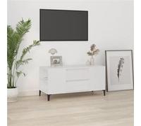 vidaXL Meuble TV 819604 - Bois d'ingénierie Blanc 102×44,5×50 cm