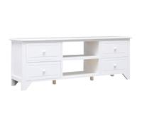 Vidaxl Meuble Tv Blanc 108x30x40 Cm Bois De Paulownia Solide Blanc