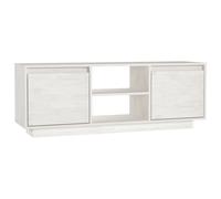 Vidaxl Meuble Tv Blanc 110x30x40 Cm Bois De Pin Massif Blanc