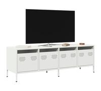 Vidaxl Meuble Tv Blanc 135x39x43,5 Cm Acier Laminé À Froid Multicolore