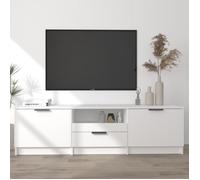 vidaXL Meuble TV, Blanc, 140x35x40 cm, Bois d’ingénierie, Support TV jusqu’à 60"", Buffet avec étagères 811448