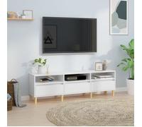 vidaXL Meuble TV 831909 – blanc 150×30×44,5 cm, bois d'ingénierie