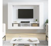 vidaXL Meuble TV blanc 152x22x113 cm bois d'ingénierie 833722
