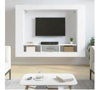 Vidaxl Meuble Tv Blanc 152x22x113 Cm Bois D'ingénierie Blanc