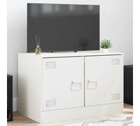 vidaXL Meuble TV Acier blanc 67x39x44 cm