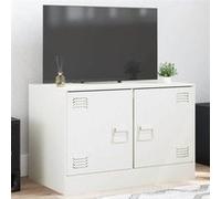 vidaXL Meuble TV Acier blanc 67x39x44 cm
