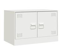 vidaXL Meuble TV Acier blanc 67x39x44 cm