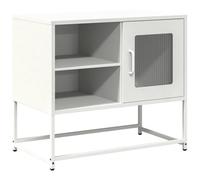 vidaXL Meuble TV Blanc 68x39x60,5 cm Acier, Support TV, Buffet TV, Meuble multimédia, Banc TV, Meuble HiFi, Centre de Divertissement, Console TV