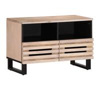 Vidaxl Meuble Tv Blanc 70x34x46 Cm Bois Massif De Manguier Blanc