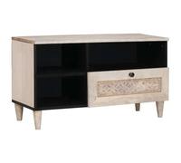 vidaXL Meuble TV Blanc 80 x 33 x 46 cm bois de manguier massif