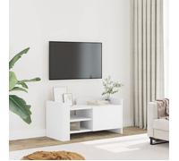 vidaXL Meuble TV blanc 80x35x40 cm bois d’ingénierie, support TV, buffet TV, meuble multimédia, banc TV, armoire hifi, 848367